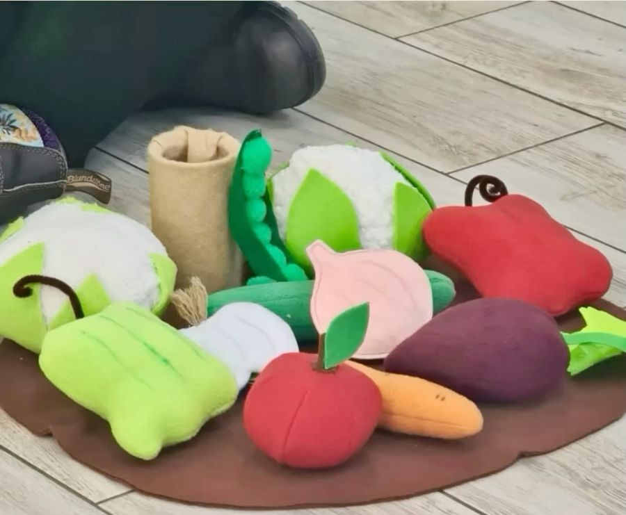 צעצועי בד בצורת ירקות ופירות